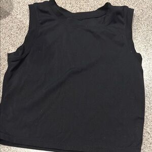 Black cropped Boxy Muscle Tee